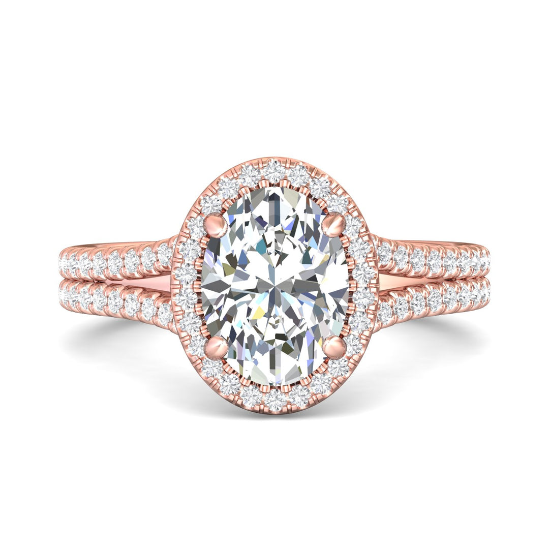 18K Gold Pink Split Shank Engagement Ring from the Split Shank collection - DERMH52XS_18KP_Ov_9.7X7.2_Prm_H-I_SI1