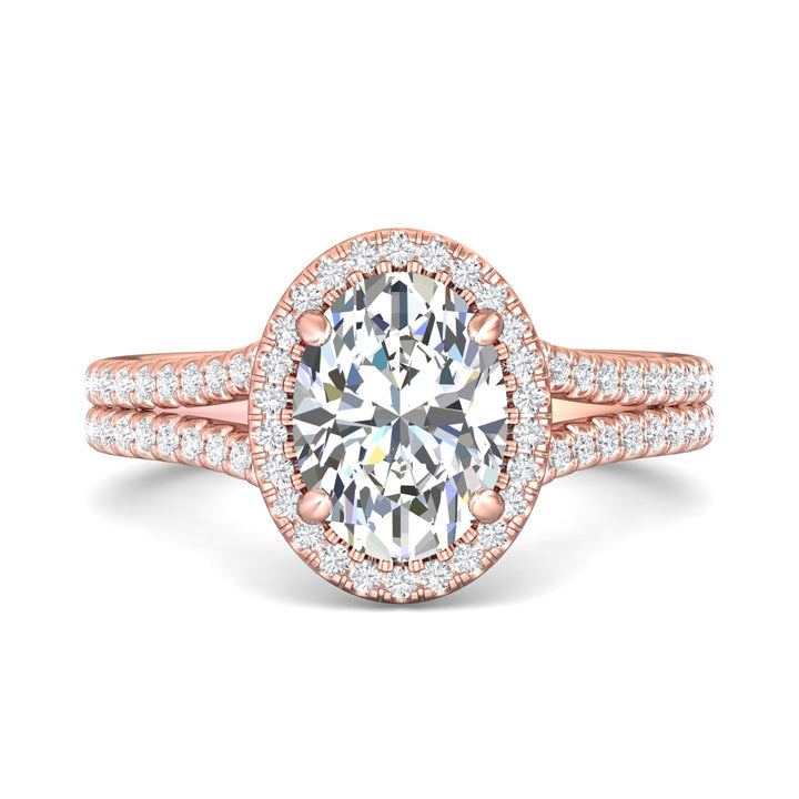 18K Gold Pink Split Shank Engagement Ring from the Split Shank collection - DERMH52XS_18KP_Ov_9.7X7.2_Prm_H-I_SI1