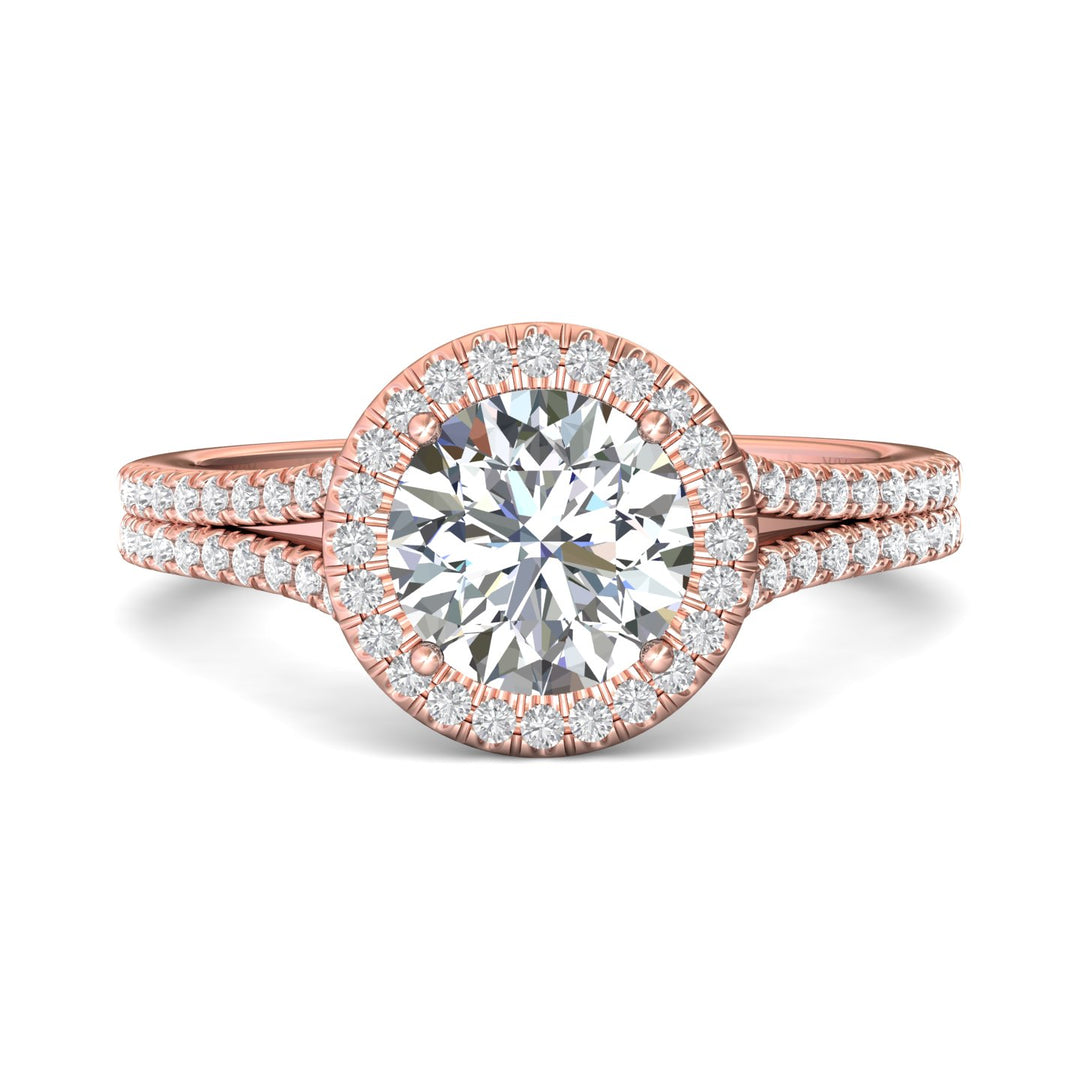 18K Gold Pink Split Shank Engagement Ring from the Split Shank collection - DERMH52XS_18KP_RdH_7.5_Prm_H-I_SI1