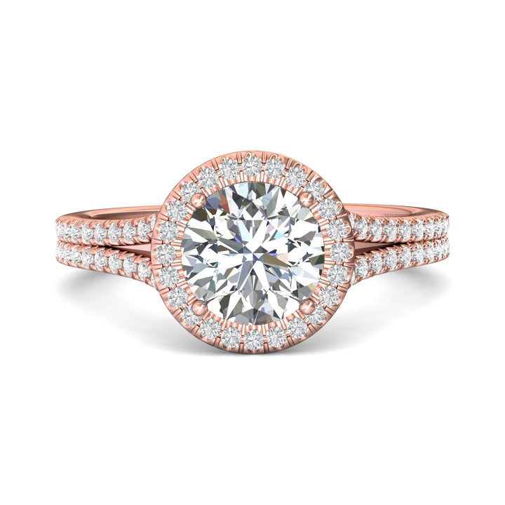 18K Gold Pink Split Shank Engagement Ring from the Split Shank collection - DERMH52XS_18KP_RdH_7.5_Prm_H-I_SI1