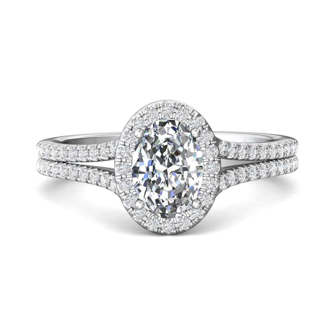 18K Gold White Split Shank Engagement Ring from the Split Shank collection - DERMH52XS_18KW_OvH_8X6_Prm_H-I_SI1