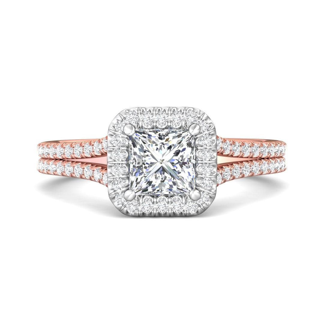 18K Gold White/Pink Split Shank Engagement Ring from the Split Shank collection - DERMH52XS_18KWP_AsHPr_5.5_Prm_H-I_SI1