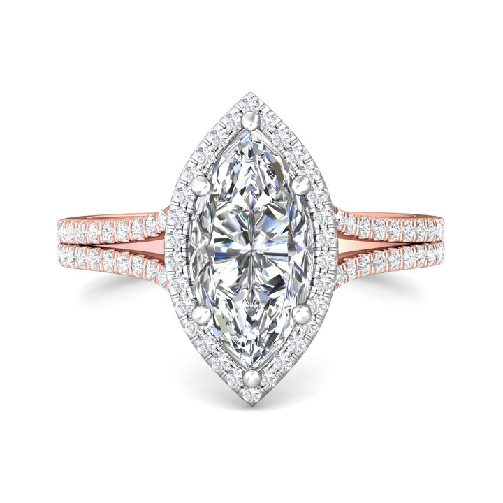 18K Gold White/Pink Split Shank Engagement Ring from the Split Shank collection - DERMH52XS_18KWP_MqH_13X6.5_Prm_H-I_SI1