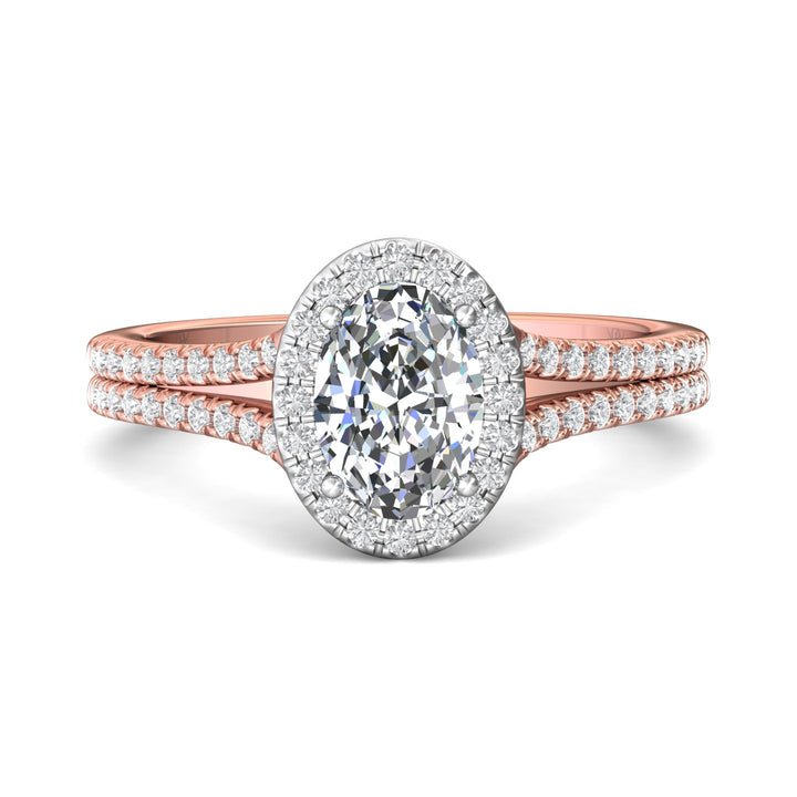 18K Gold White/Pink Split Shank Engagement Ring from the Split Shank collection - DERMH52XS_18KWP_OvH_8X6_Prm_H-I_SI1