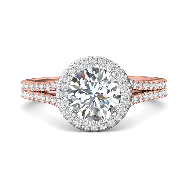 18K Gold White/Pink Split Shank Engagement Ring from the Split Shank collection - DERMH52XS_18KWP_RdH_7.5_Prm_H-I_SI1