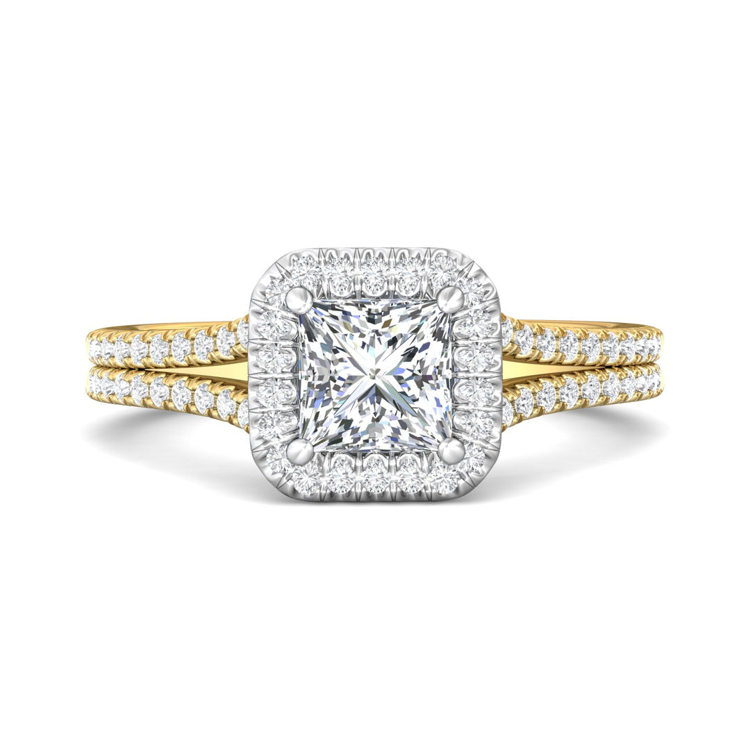 18K Gold White/Yellow Split Shank Engagement Ring from the Split Shank collection - DERMH52XS_18KWY_AsHPr_5.5_Prm_H-I_SI1