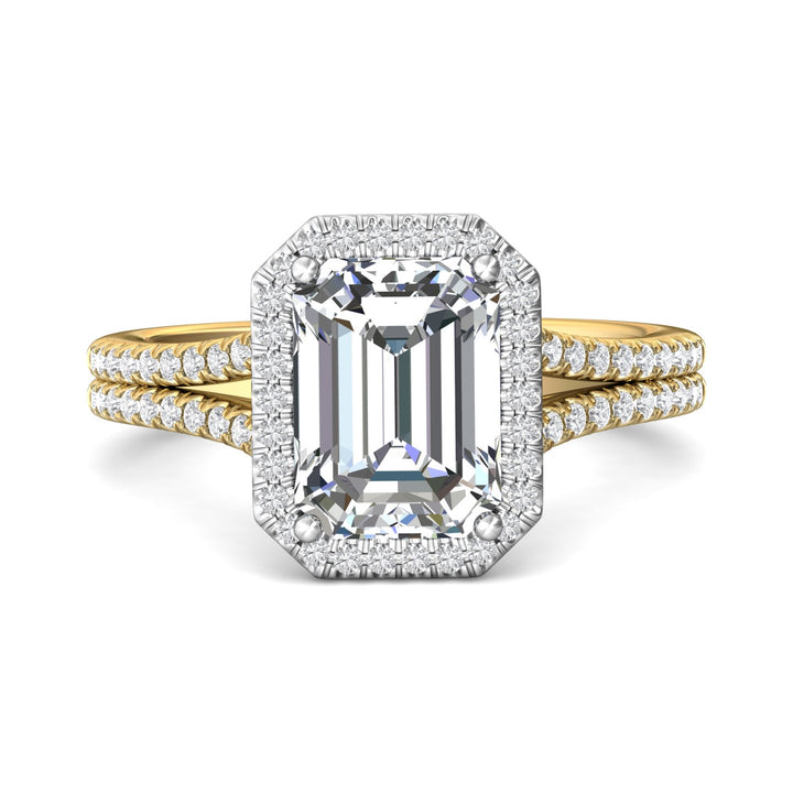 18K Gold White/Yellow Split Shank Engagement Ring from the Split Shank collection - DERMH52XS_18KWY_EmH_9.5X7.0_Prm_H-I_SI1