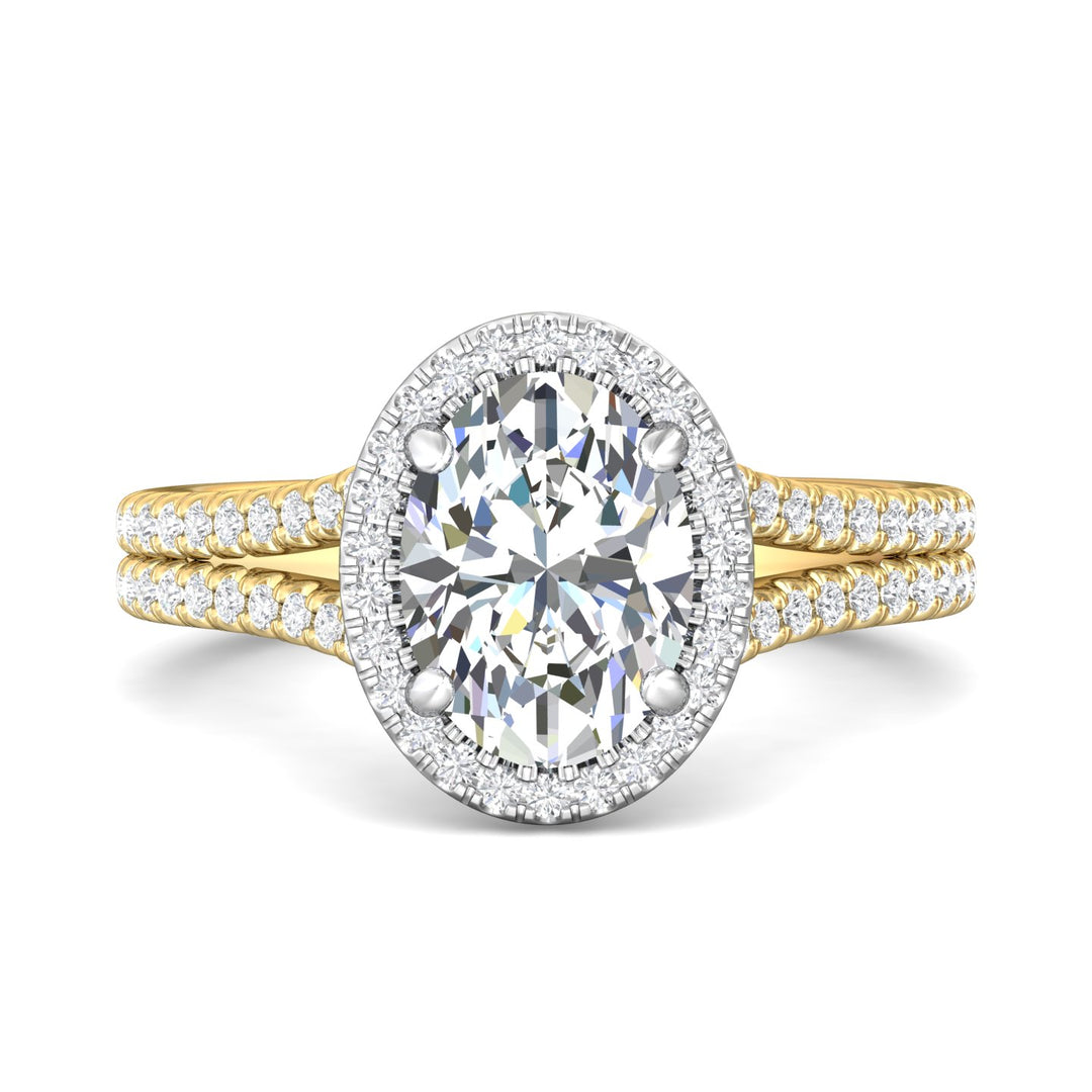 18K Gold White/Yellow Split Shank Engagement Ring from the Split Shank collection - DERMH52XS_18KWY_Ov_9.7X7.2_Prm_H-I_SI1