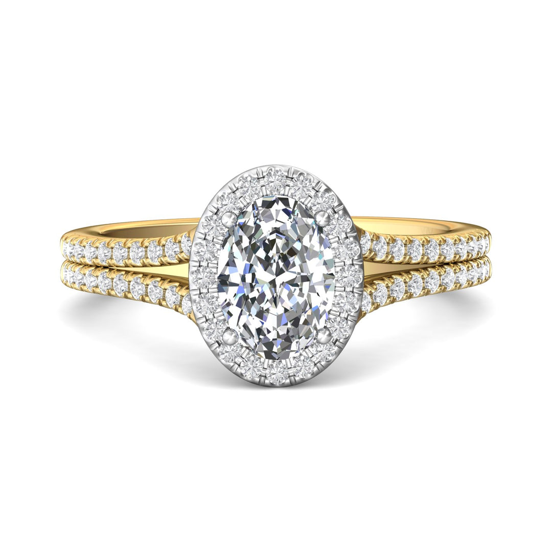 18K Gold White/Yellow Split Shank Engagement Ring from the Split Shank collection - DERMH52XS_18KWY_OvH_8X6_Prm_H-I_SI1