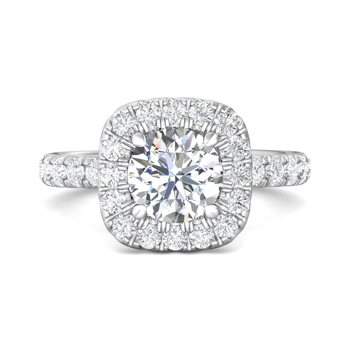 14K Gold White Encore Engagement Ring from the Encore collection - DERMH59MR_14KW_CuHRd_7.5_Prm_H-I_SI1