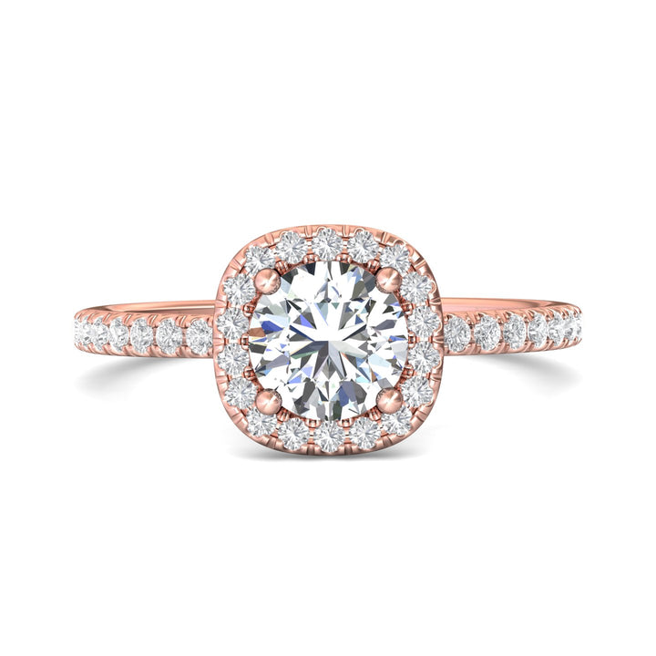 14K Gold Pink Micropave Halo Engagement Ring from the Micropave Halo collection - DERMH59XSR_14KP_CuHRd_6.5_Prm_H-I_SI1