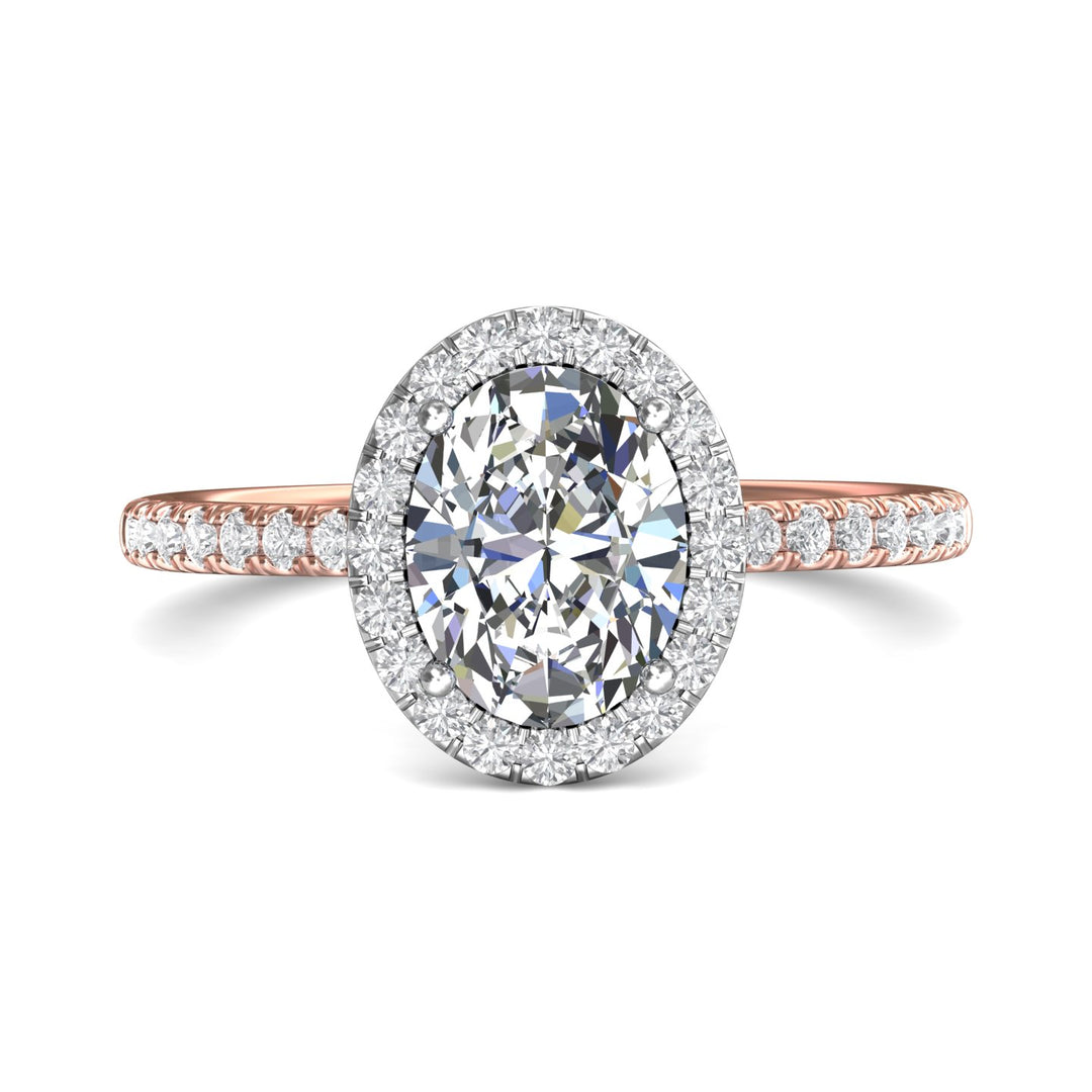 18K Gold White/Pink Micropave Halo Engagement Ring from the Micropave Halo collection - DERMH59XSR_18KWP_OvH_9X6_Prm_H-I_SI1