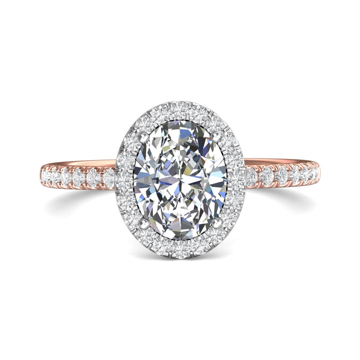 18K Gold White/Pink Micropave Halo Engagement Ring from the Micropave Halo collection - DERMH59XSR_18KWP_OvH_9X6_Prm_H-I_SI1