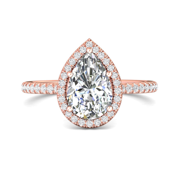 14K Gold Pink Micropave Halo Engagement Ring from the Micropave Halo collection - DERMH59XXSR_14KP_PsH_9X6_Prm_H-I_SI1