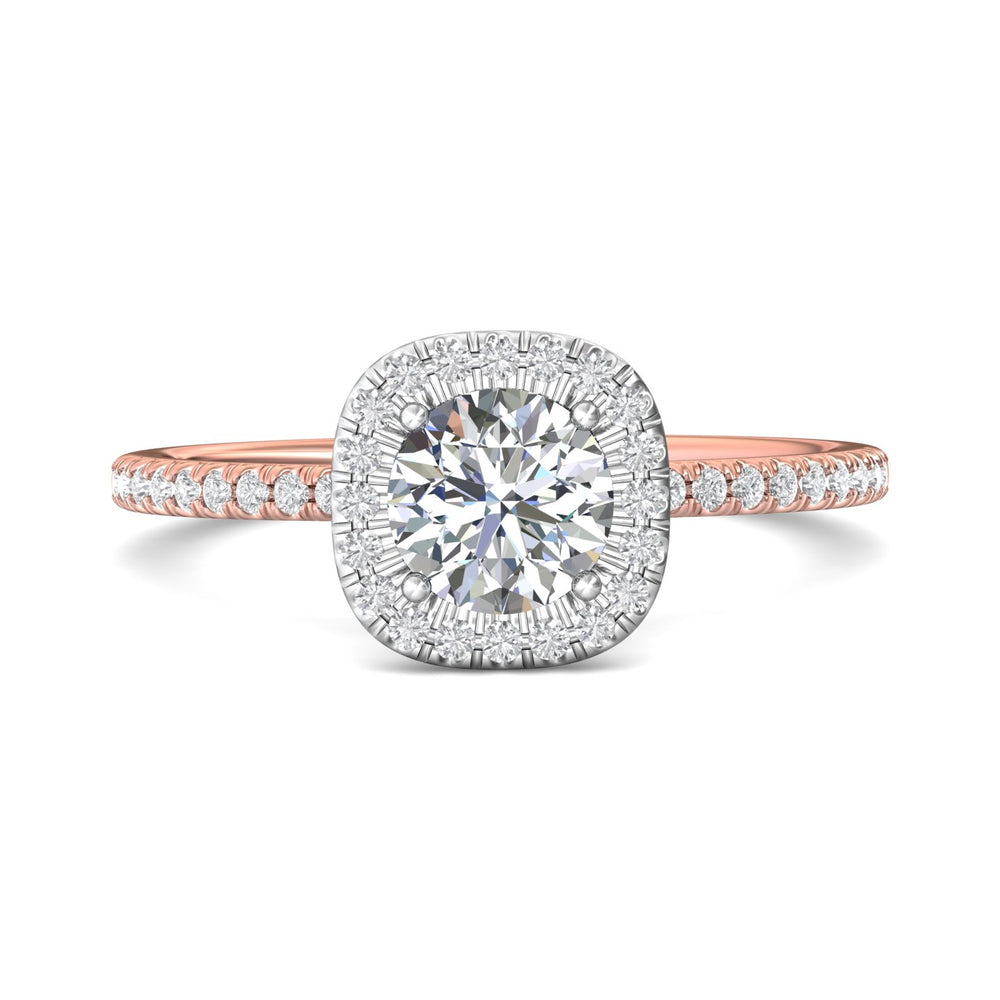 14K Gold Pink/White Micropave Halo Engagement Ring from the Micropave Halo collection - DERMH59XXSR_14KPW_CuHRd_6.0_Prm_H-I_SI1