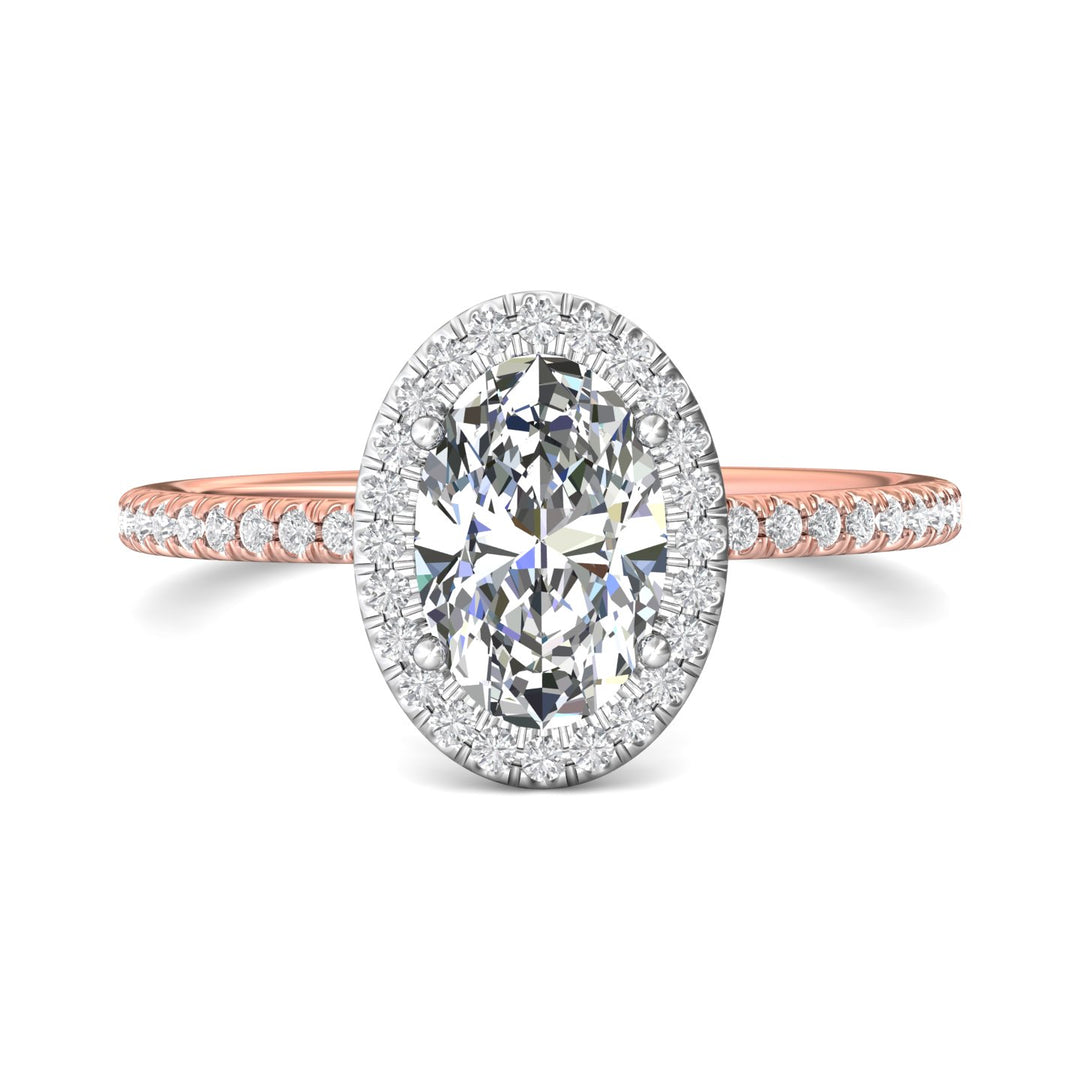 14K Gold Pink/White Micropave Halo Engagement Ring from the Micropave Halo collection - DERMH59XXSR_14KPW_OvH_9X6_Prm_H-I_SI1