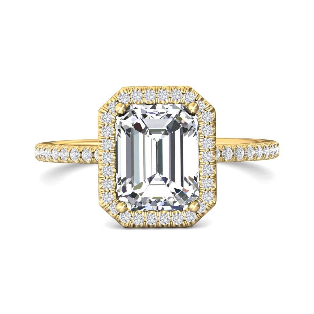 14K Gold Yellow Micropave Halo Engagement Ring from the Micropave Halo collection - DERMH59XXSR_14KY_EmH_9X7_Prm_H-I_SI1