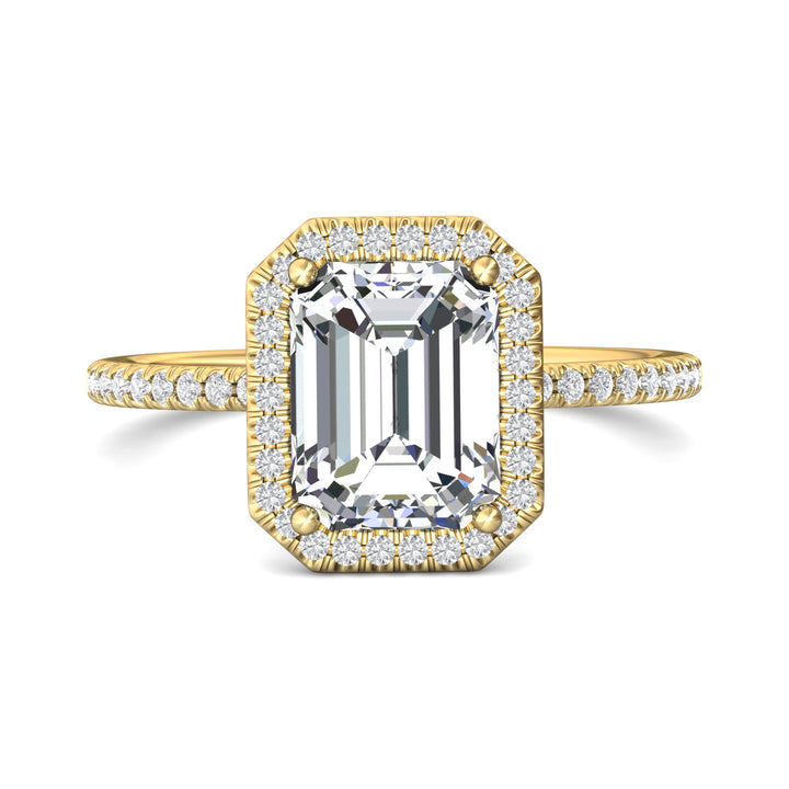 14K Gold Yellow Micropave Halo Engagement Ring from the Micropave Halo collection - DERMH59XXSR_14KY_EmH_9X7_Prm_H-I_SI1