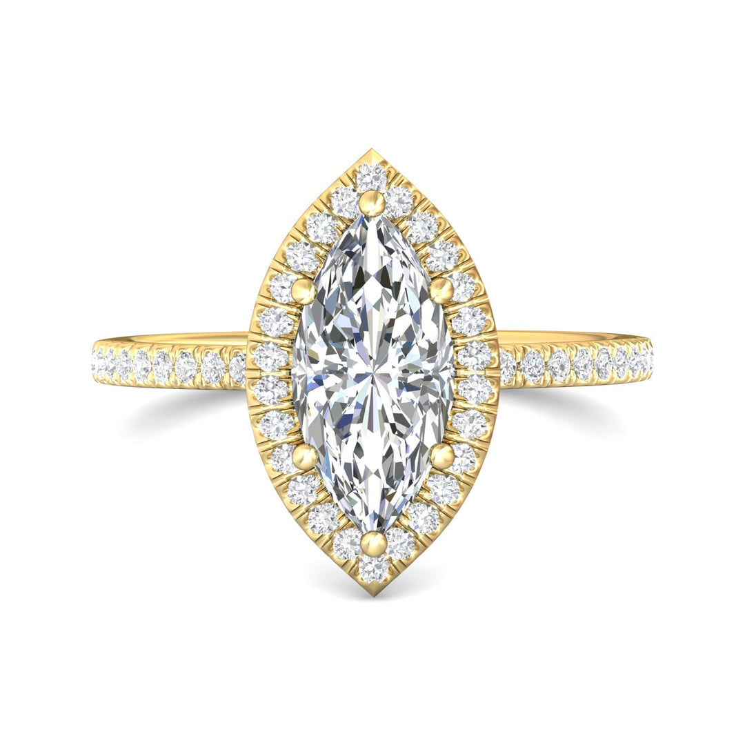 14K Gold Yellow Micropave Halo Engagement Ring from the Micropave Halo collection - DERMH59XXSR_14KY_MqH_12X6_Prm_H-I_SI1