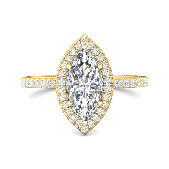 14K Gold Yellow Micropave Halo Engagement Ring from the Micropave Halo collection - DERMH59XXSR_14KY_MqH_12X6_Prm_H-I_SI1
