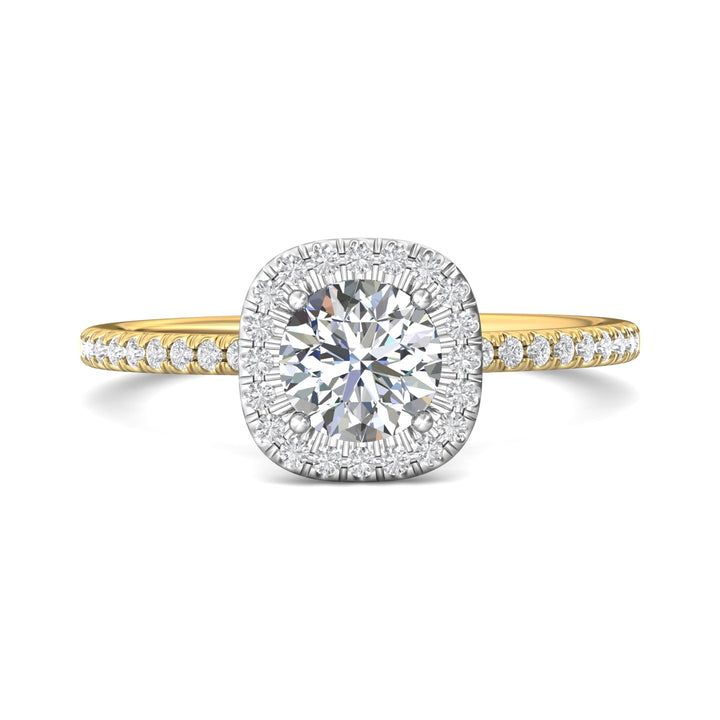 14K Gold Yellow/White Micropave Halo Engagement Ring from the Micropave Halo collection - DERMH59XXSR_14KYW_CuHRd_6.0_Prm_H-I_SI1