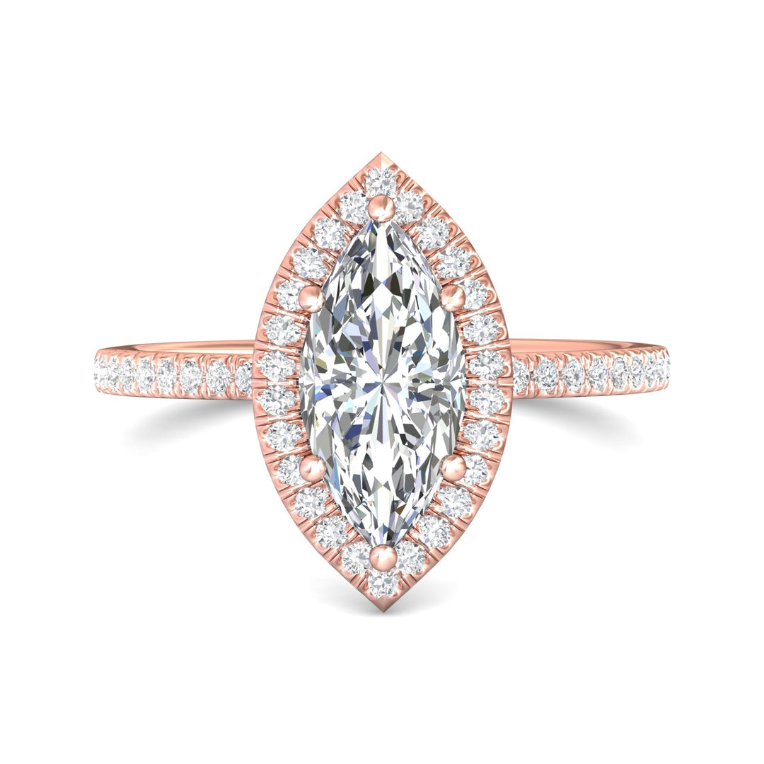 18K Gold Pink Micropave Halo Engagement Ring from the Micropave Halo collection - DERMH59XXSR_18KP_MqH_12X6_Prm_H-I_SI1