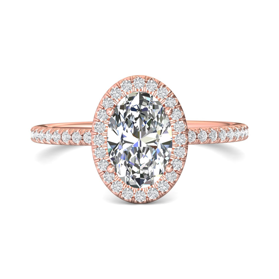 18K Gold Pink Micropave Halo Engagement Ring from the Micropave Halo collection - DERMH59XXSR_18KP_OvH_9X6_Prm_H-I_SI1