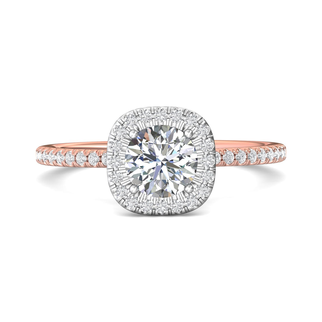 18K Gold White/Pink Micropave Halo Engagement Ring from the Micropave Halo collection - DERMH59XXSR_18KWP_CuHRd_6.0_Prm_H-I_SI1
