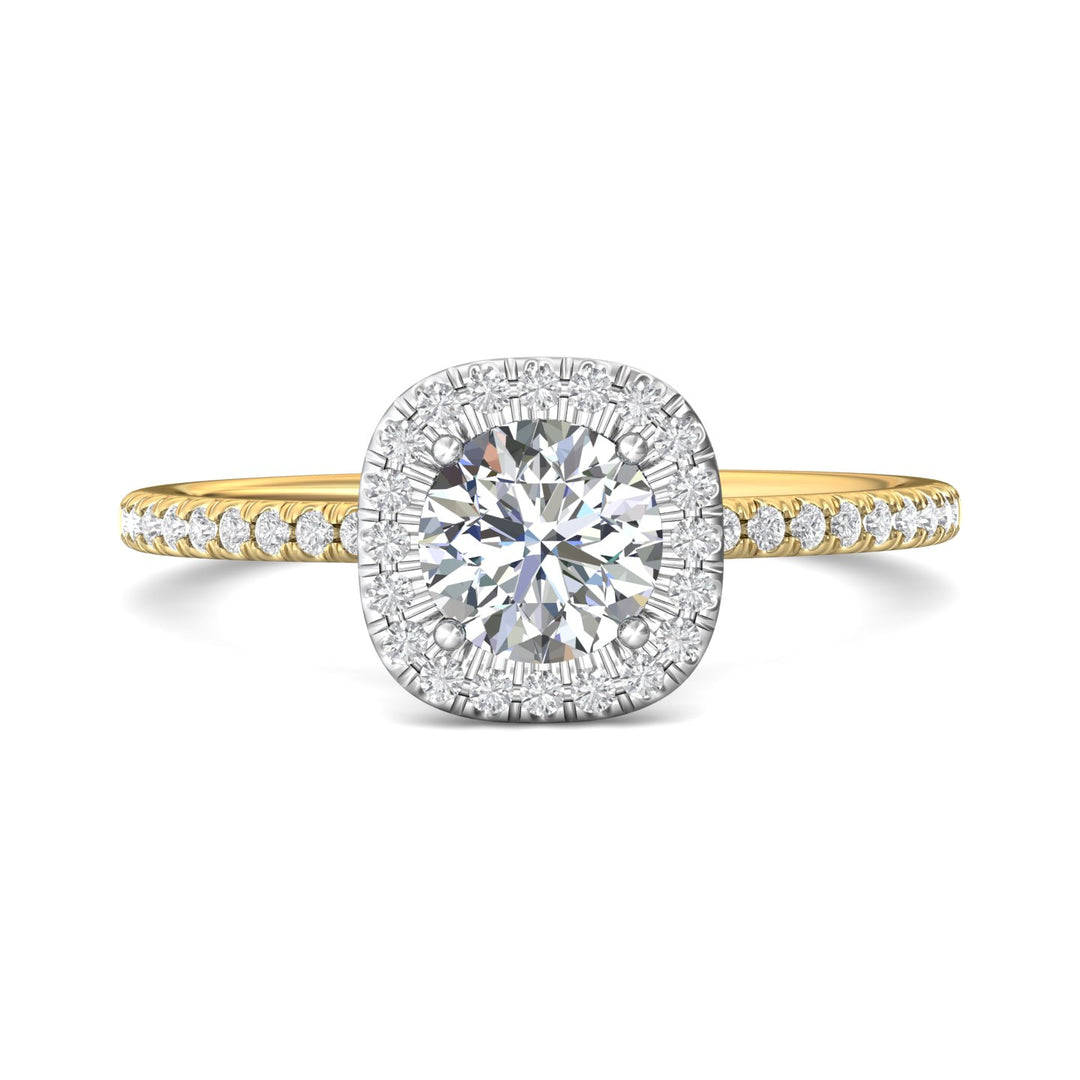 18K Gold White/Yellow Micropave Halo Engagement Ring from the Micropave Halo collection - DERMH59XXSR_18KWY_CuHRd_6.0_Prm_H-I_SI1