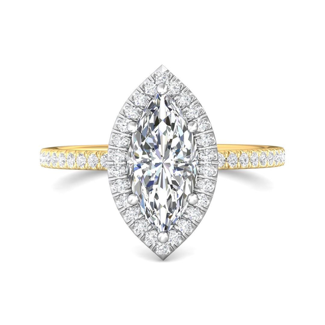 18K Gold White/Yellow Micropave Halo Engagement Ring from the Micropave Halo collection - DERMH59XXSR_18KWY_MqH_12X6_Prm_H-I_SI1