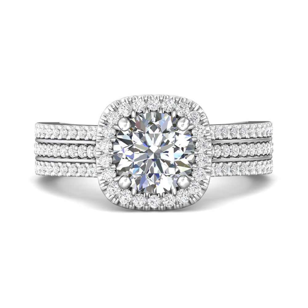 Platinum White Micropave Halo Engagement Ring from the Micropave Halo collection - DERMH60_PlatW_RdH_7.0_Prm_H-I_SI1