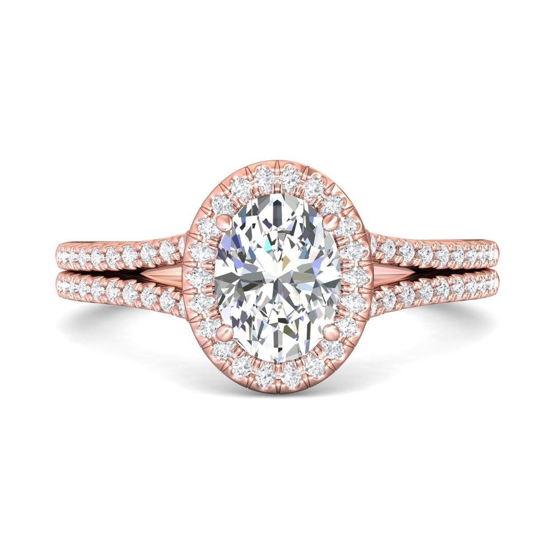 14K Gold Pink Split Shank Engagement Ring from the Split Shank collection - DERMH74_14KP_OvH_8X6_Prm_H-I_SI1