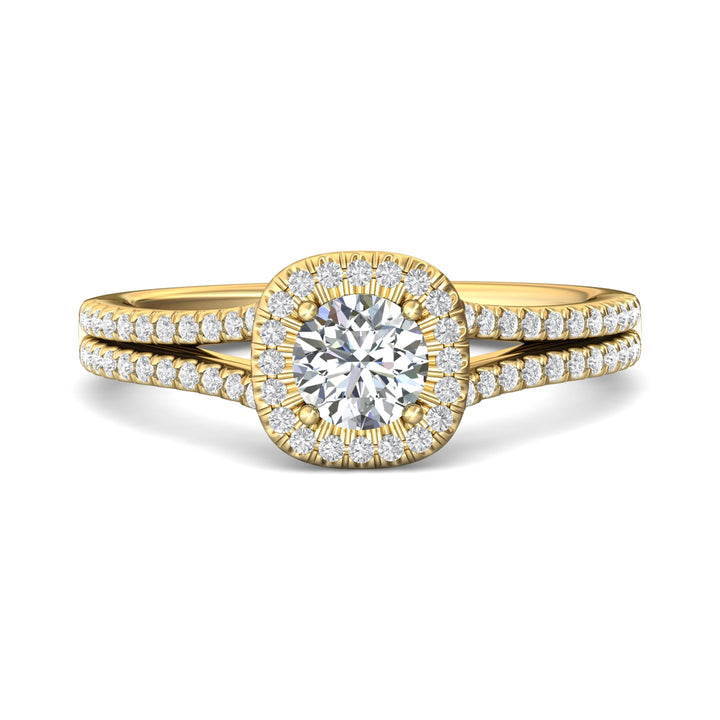 14K Gold Yellow Split Shank Engagement Ring from the Split Shank collection - DERMH74_14KY_CuHRd_5.0_Prm_H-I_SI1