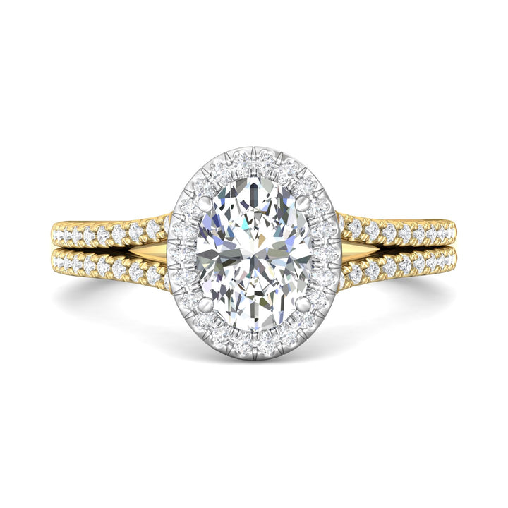14K Gold Yellow/White Split Shank Engagement Ring from the Split Shank collection - DERMH74_14KYW_OvH_8X6_Prm_H-I_SI1