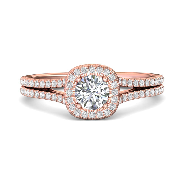 18K Gold Pink Split Shank Engagement Ring from the Split Shank collection - DERMH74_18KP_CuHRd_5.0_Prm_H-I_SI1