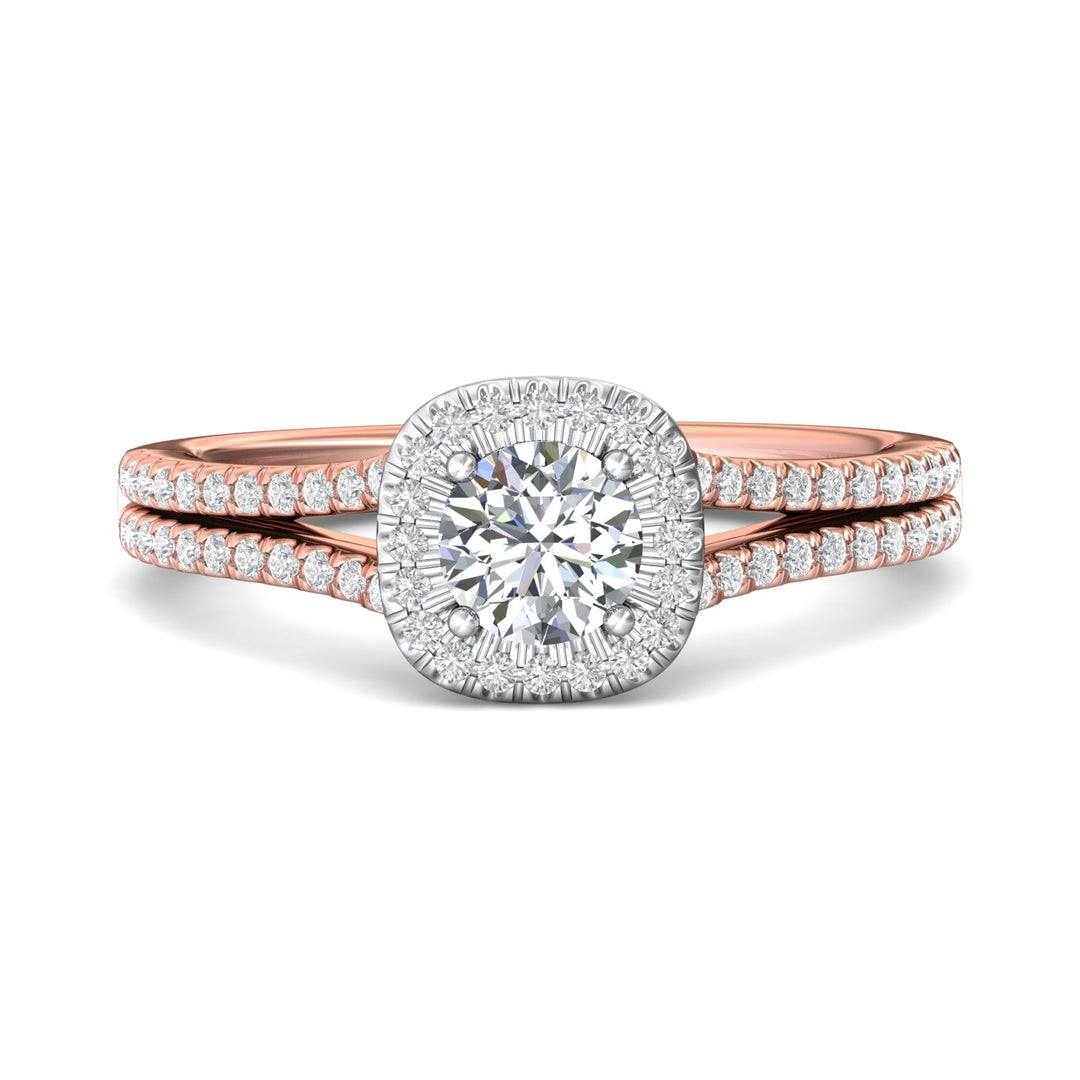18K Gold White/Pink Split Shank Engagement Ring from the Split Shank collection - DERMH74_18KWP_CuHRd_5.0_Prm_H-I_SI1
