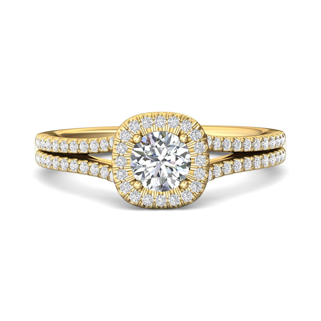18K Gold Yellow Split Shank Engagement Ring from the Split Shank collection - DERMH74_18KY_CuHRd_5.0_Prm_H-I_SI1