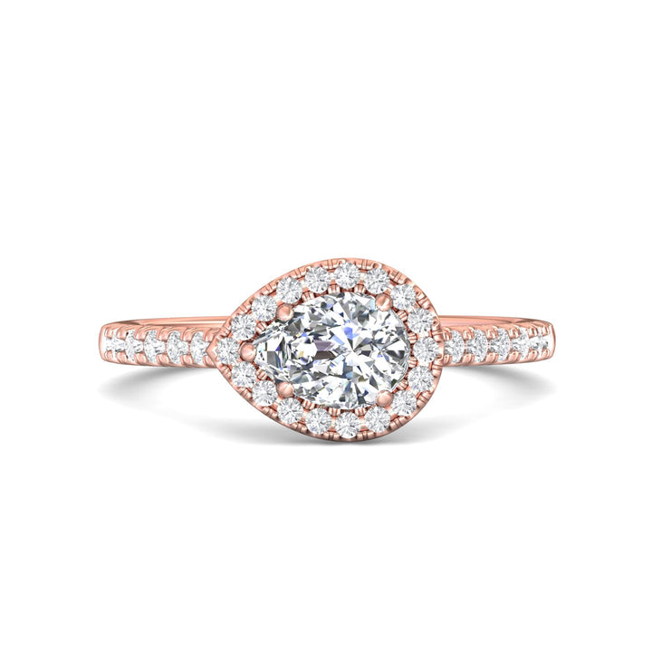 14K Gold Pink Micropave Halo Engagement Ring from the Micropave Halo collection - DERMH76_14KP_PsH_7X5_Prm_H-I_SI1