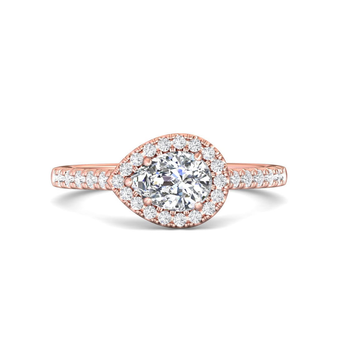 18K Gold Pink Micropave Halo Engagement Ring from the Micropave Halo collection - DERMH76_18KP_PsH_7X5_Prm_H-I_SI1
