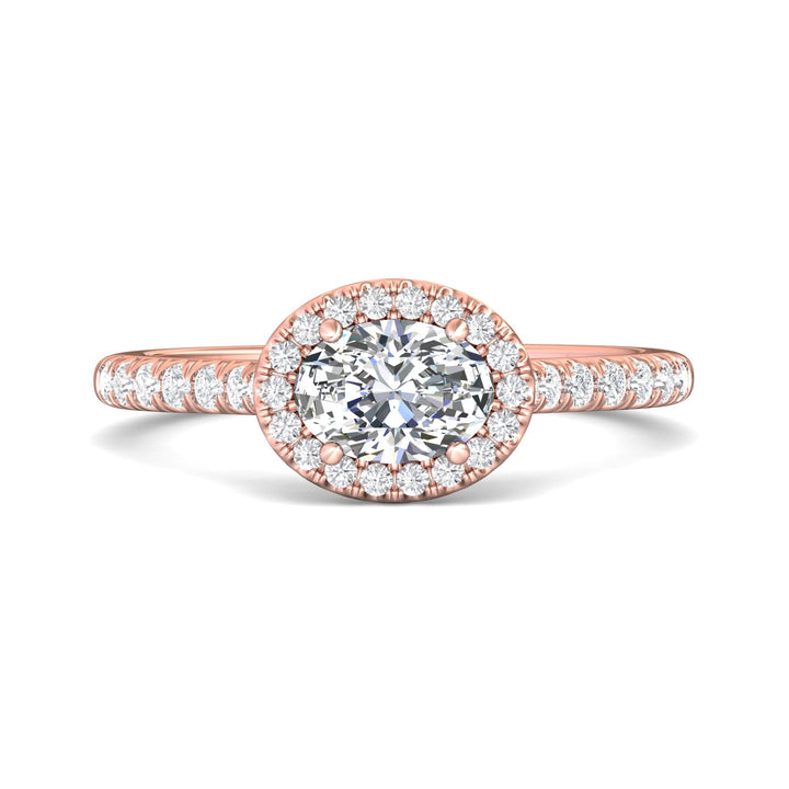 14K Gold Pink Micropave Halo Engagement Ring from the Micropave Halo collection - DERMH76R_14KP_OvH_7X5_Prm_H-I_SI1