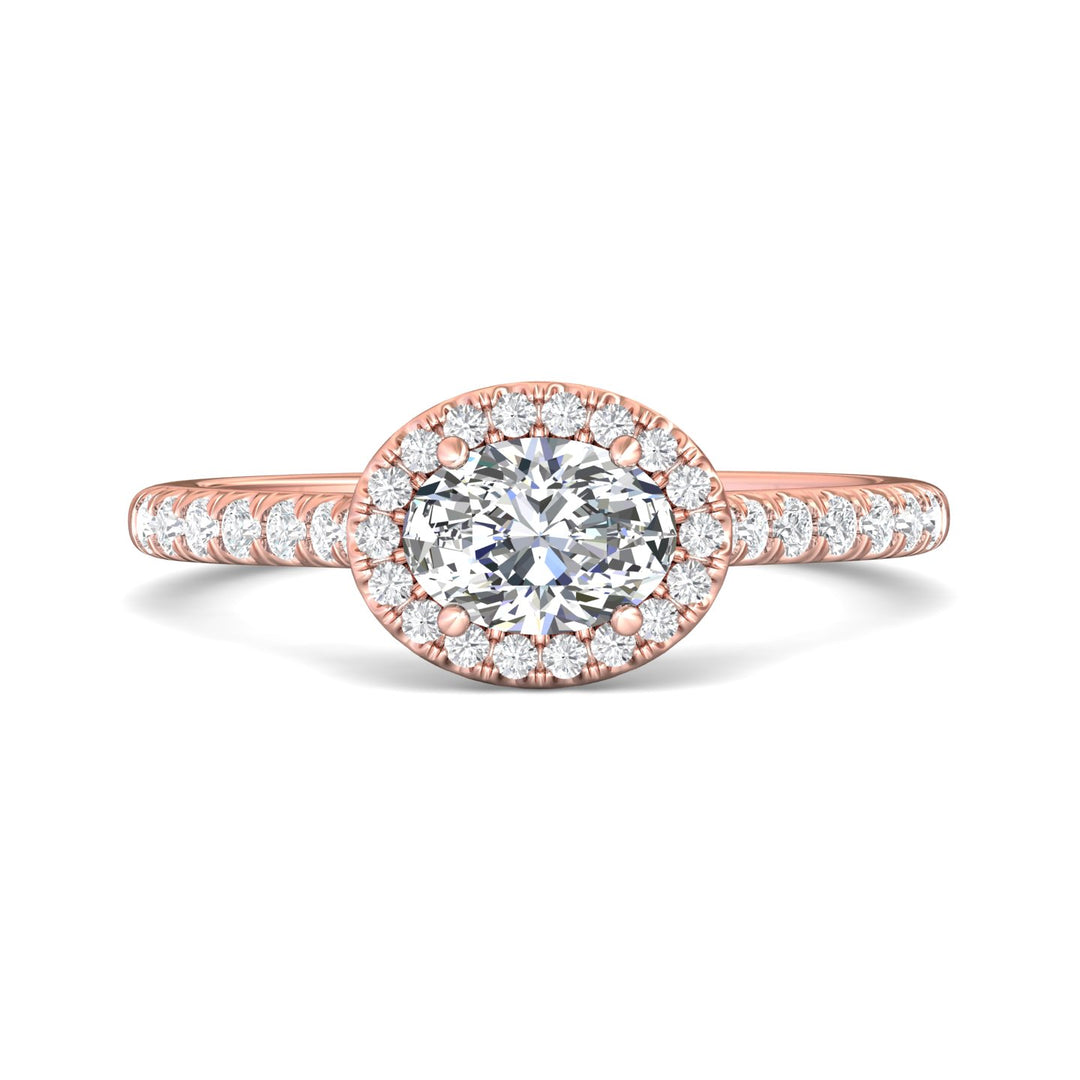 14K Gold Pink Micropave Halo Engagement Ring from the Micropave Halo collection - DERMH76R_14KP_OvH_7X5_Prm_H-I_SI1