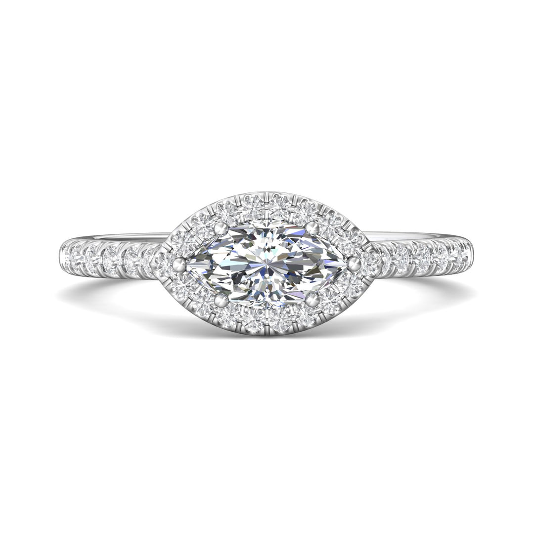 14K Gold White Micropave Halo Engagement Ring from the Micropave Halo collection - DERMH76R_14KW_MqH_8.5X4.5_Prm_H-I_SI1