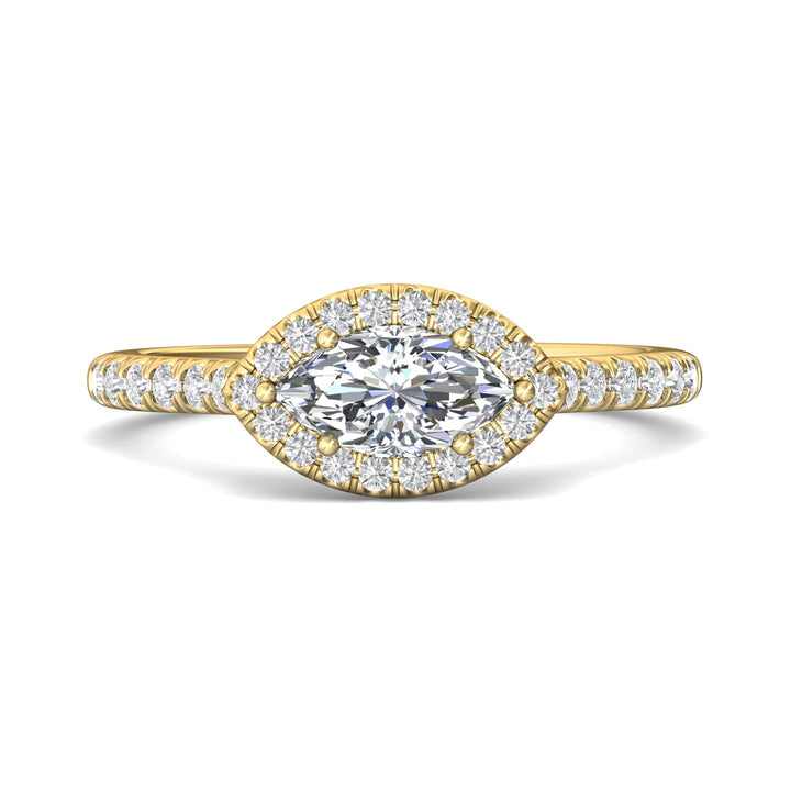 14K Gold Yellow Micropave Halo Engagement Ring from the Micropave Halo collection - DERMH76R_14KY_MqH_8.5X4.5_Prm_H-I_SI1