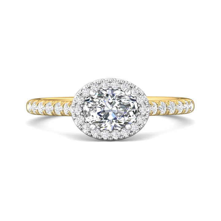 14K Gold Yellow/White Micropave Halo Engagement Ring from the Micropave Halo collection - DERMH76R_14KYW_OvH_7X5_Prm_H-I_SI1