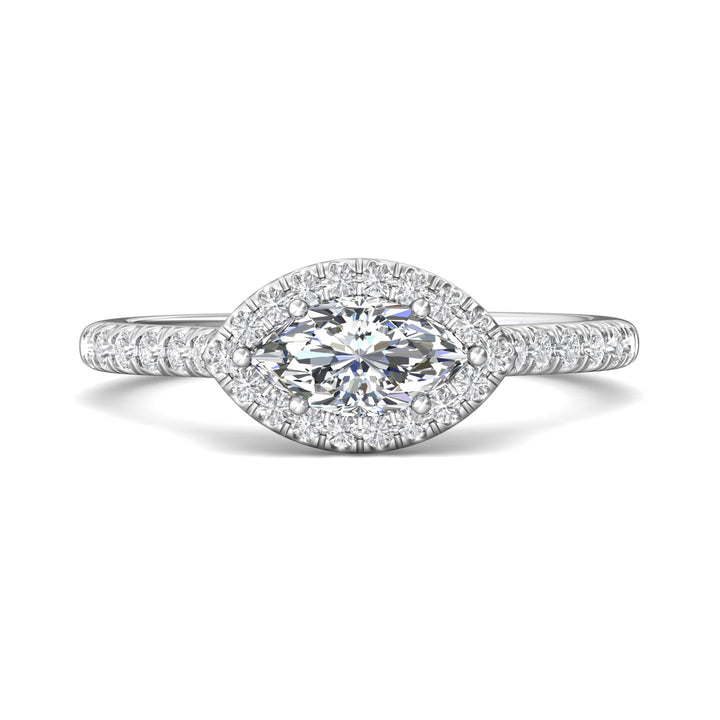 18K Gold White Micropave Halo Engagement Ring from the Micropave Halo collection - DERMH76R_18KW_MqH_8.5X4.5_Prm_H-I_SI1