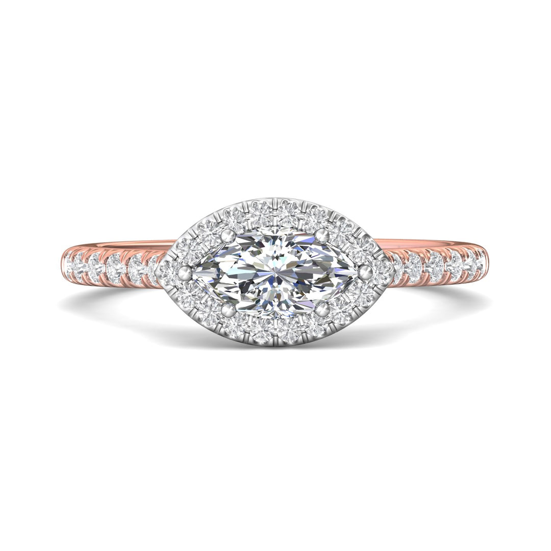 18K Gold White/Pink Micropave Halo Engagement Ring from the Micropave Halo collection - DERMH76R_18KWP_MqH_8.5X4.5_Prm_H-I_SI1