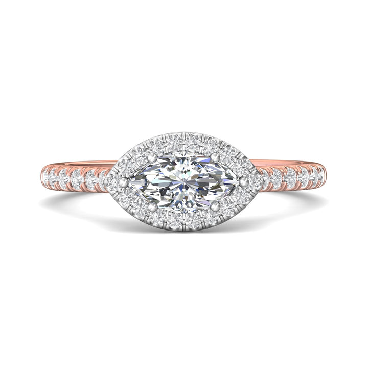 18K Gold White/Pink Micropave Halo Engagement Ring from the Micropave Halo collection - DERMH76R_18KWP_MqH_8.5X4.5_Prm_H-I_SI1