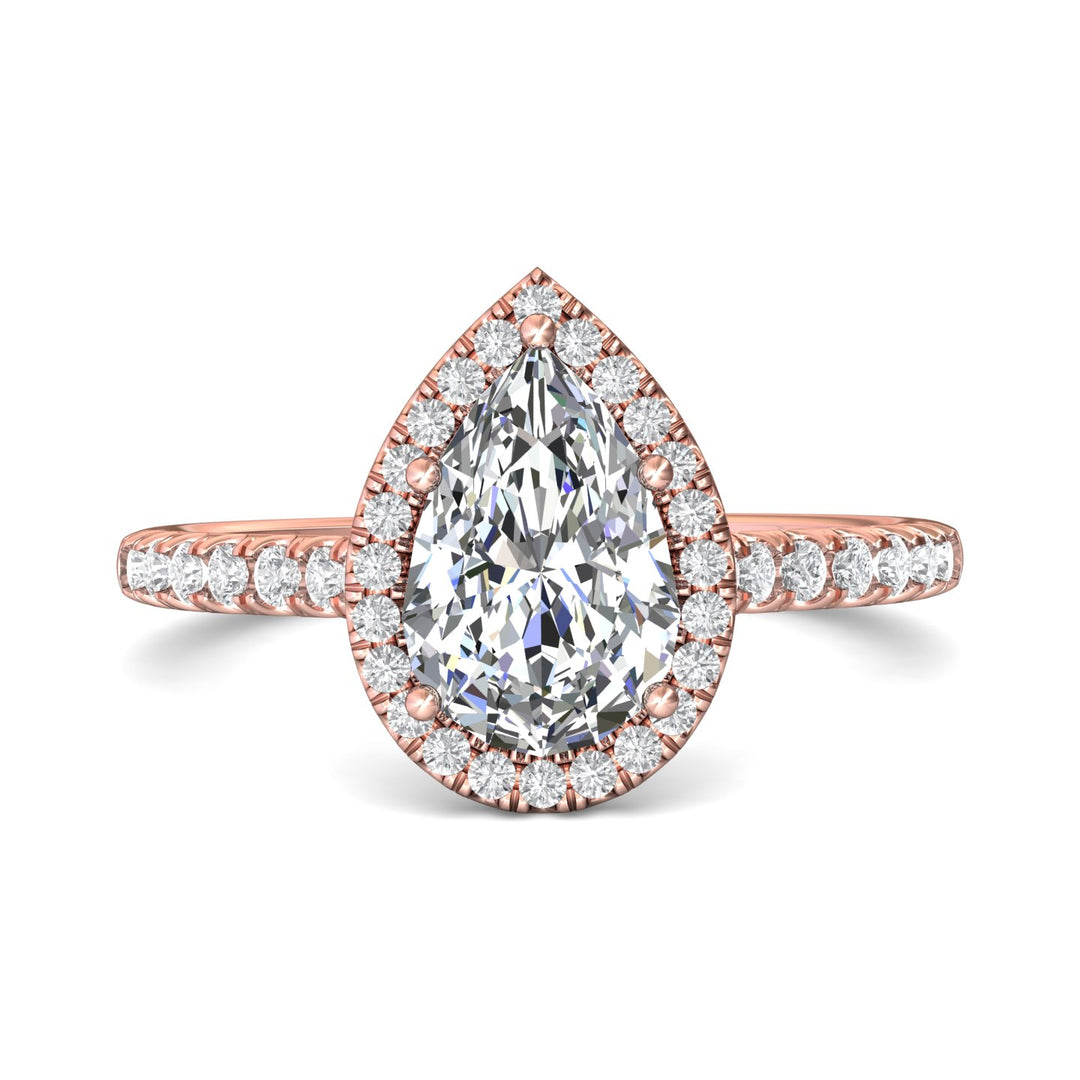 14K Gold Pink Micropave Halo Engagement Ring from the Micropave Halo collection - DERMH7_14KP_PsH_9X6_Prm_H-I_SI1