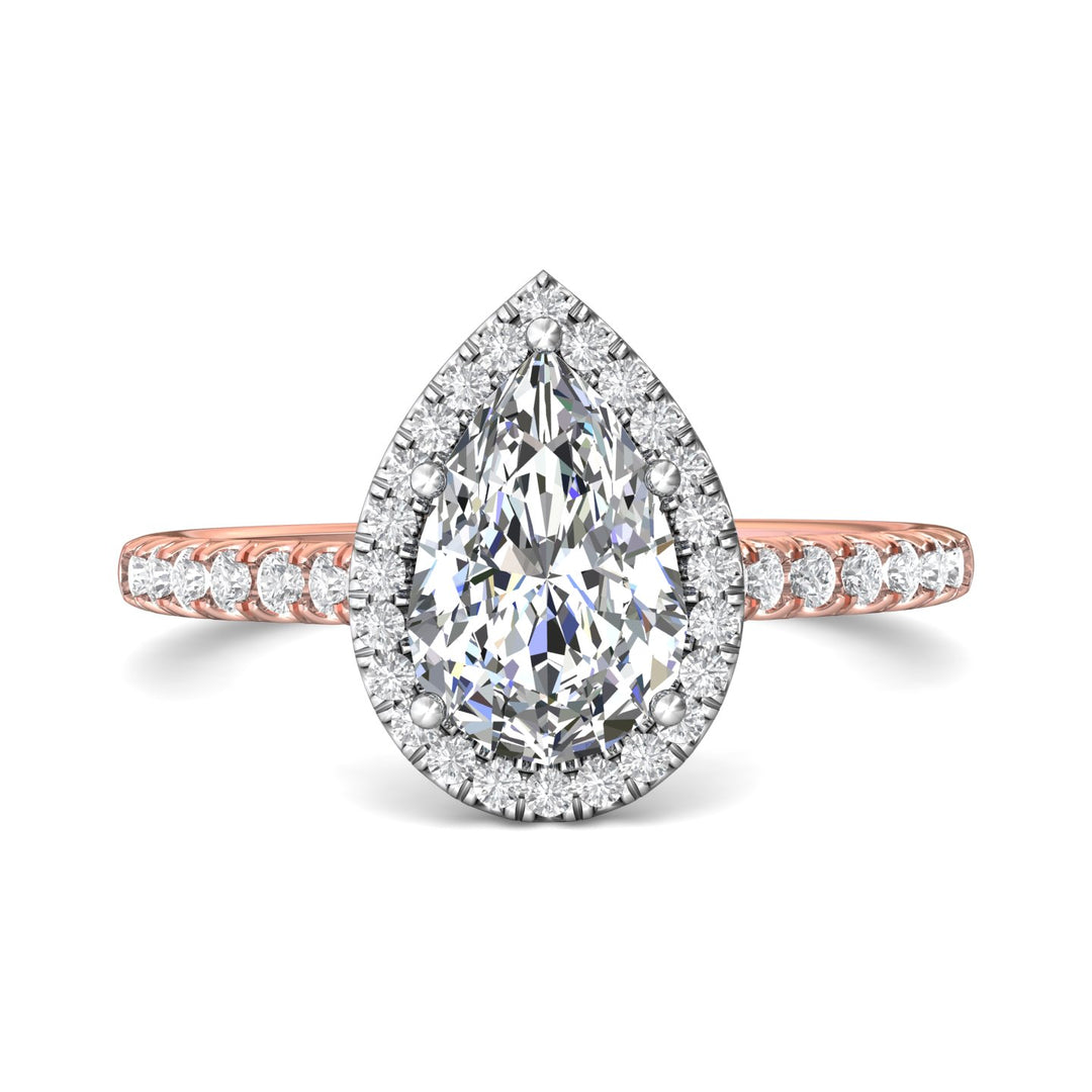 14K Gold Pink/White Micropave Halo Engagement Ring from the Micropave Halo collection - DERMH7_14KPW_PsH_9X6_Prm_H-I_SI1