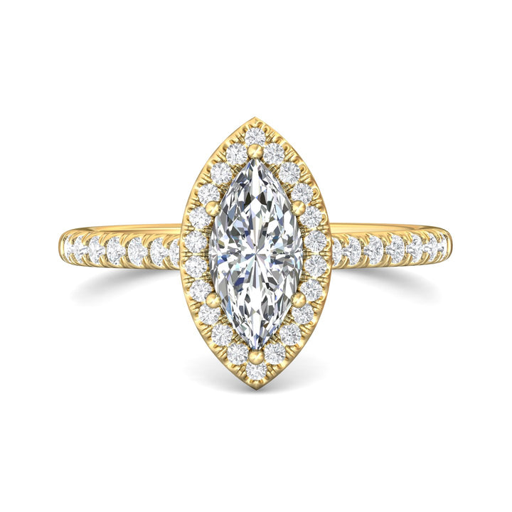 14K Gold Yellow Micropave Halo Engagement Ring from the Micropave Halo collection - DERMH7_14KY_MqH_10.5X5_Prm_H-I_SI1